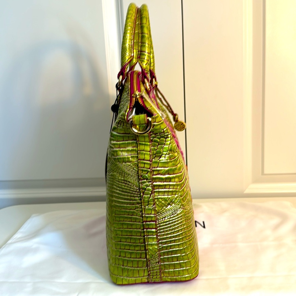 NWT Brahmin Duxbury Satchel in limeade Ombré Melbourne - Picture 5 of 5